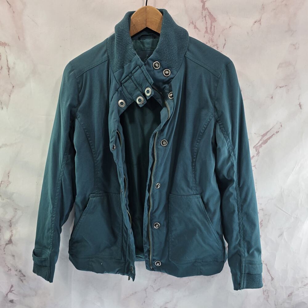 Prana Jacket Womens XS Green Full Zip Stretch Windbreaker Dark Forest